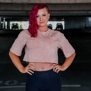 Mauve/Pink Washed Out Crop Top